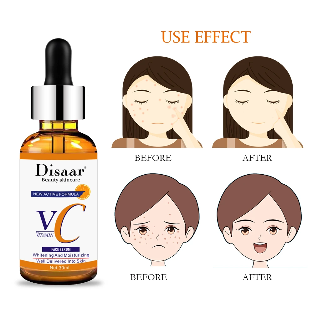Sérum Visage Pur Éclaircissant Bio Disaar à la Vitamine C et à l'Acide Hyaluronique pour les Soins de la Peau